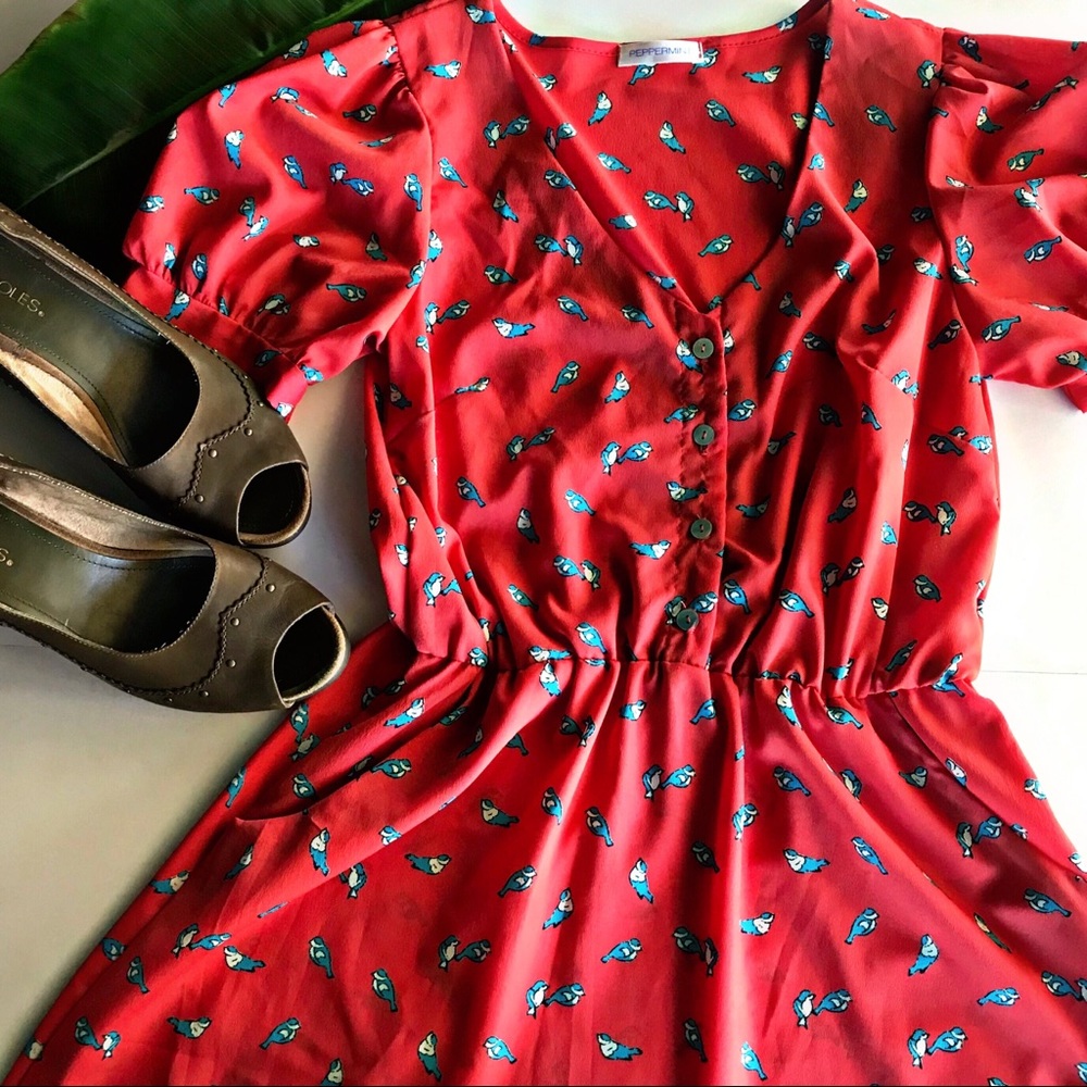 Peppermint Blue jay dress